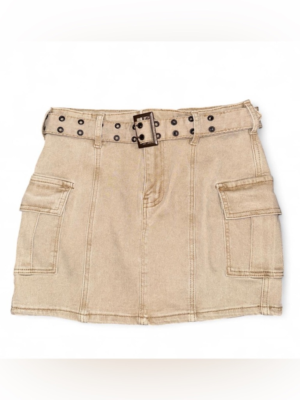 Sincerely Jules Beige Cargo Mini Skirt w/ Belt Size 3
